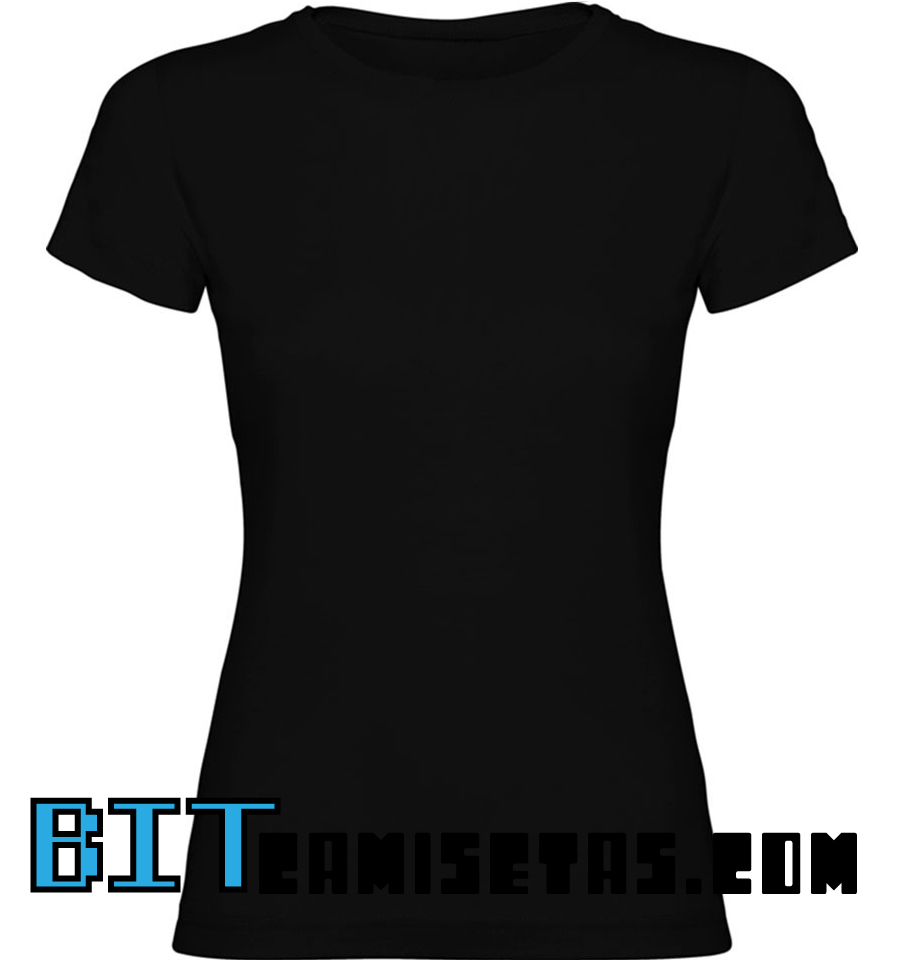 Camiseta mujer, manga corta, negra